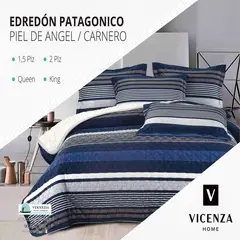VENEZIA - Set de Edredón 2pz Patagonico Piel de Angel C/ Carnero de 5 Piezas