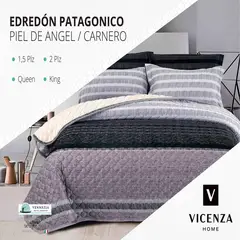 VENEZIA - Set de Edredón QUEEN Patagonico Piel de Angel C/ Carnero de 5 Piezas