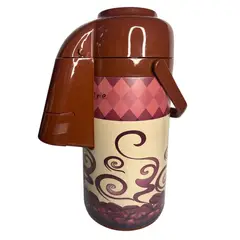 GENERICO - Termo Con Dispensador 3L Premium Acero Inoxidable Con Diseño Marrón