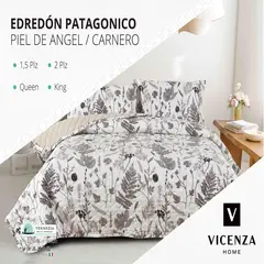 VENEZIA - Set de Edredón King Patagonico Piel de Angel C/ Carnero de 5 Piezas