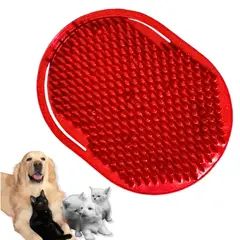 GENERICO - CEPILLO PARA MASCOTAS - MASAJE Y BAÑO ROJO INTENSO