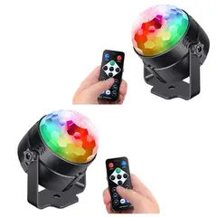GENERICO - Kit x2 Focos mini Led Discoteca Luces Sicodelicas - 7 modos