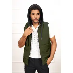 DM DEXMEN - Chaleco Dexmen Capucha Verde Militar