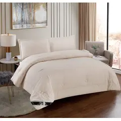 GENERICO - JUEGO DE CAMA ACOLCHADO 2 PLAZAS HAIRIFON - COLOR BEIGE