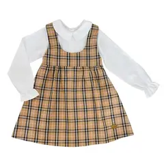 VALU MODA INFANTIL - Jumper a cuadros y blusa blanca