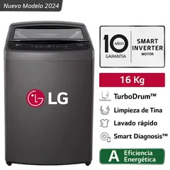 LG - Lavadora Carga Superior 16 Kg WT16BVTB Negro