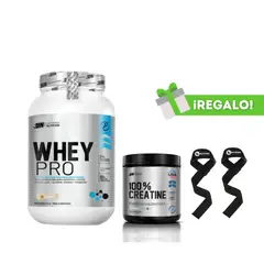 UNIVERSE NUTRITION - PROTEÍNA WHEY PRO 1.1 KG COOKIES + CREATINA 250G + STRAPS
