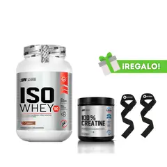 UNIVERSE NUTRITION - PROTEÍNA ISO WHEY 1.1 KG CHOCOLATE + CREATINA 250G + STRAPS