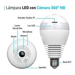 ITELSISTEM - Foco Camara Espia 360 wifi vigilancia