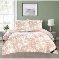 GENERICO - JUEGO DE CAMA INVIERNO HAIRIFON 2 PLAZAS - ESTAMPADO ARENA