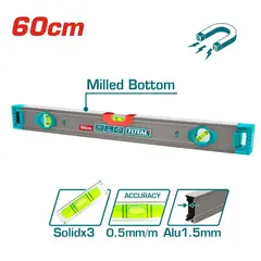 TOTAL TOOLS - Nivel De Burbuja Magnético De 60 Cm En Aluminio Total - TMT26028M