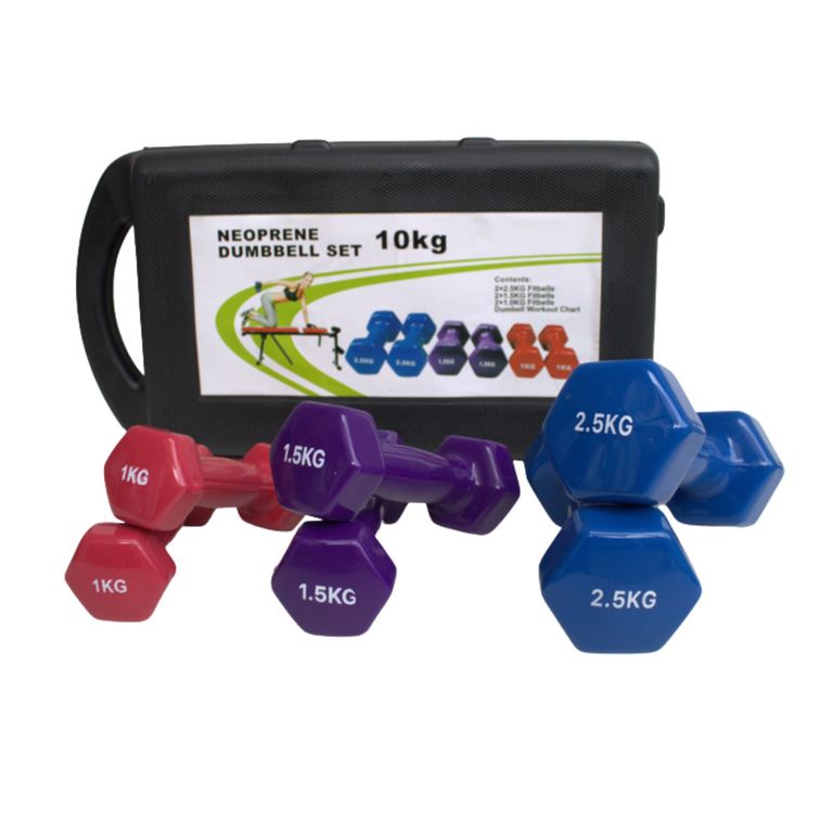 Juego de Mancuernas de vinilo plastificadas - 10kg