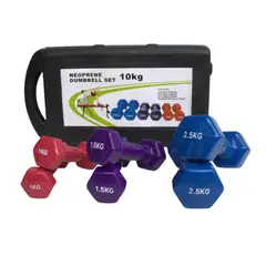 URBAN FIT - Juego de Mancuernas de vinilo plastificadas - 10kg