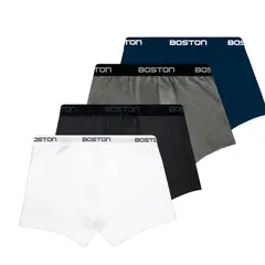 BOSTON - Pack 4 Boxer hombre 100% algodón