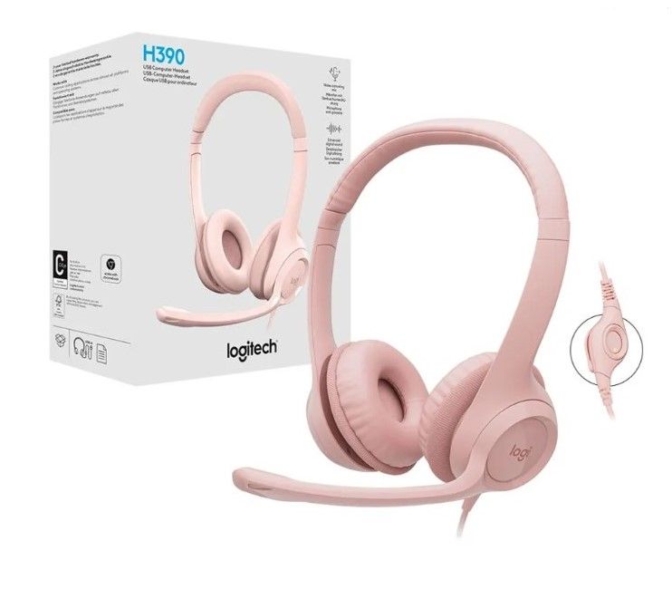 Audífono Micrófono H390 Usb Rose