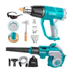 TOTAL TOOLS - SOPLADOR ASPIRADORA 800W + PISTOLA CALOR AIRE 2000W TOTAL