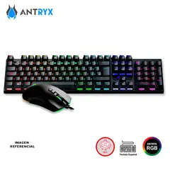ANTRYX - Kit Teclado y Mouse Gaming GC-3100 Black Switch Red