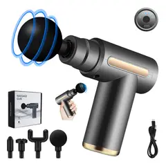 MASSAGE GUNS - Pistola Masajeadora Tejido Profundo Negro 6 Velocidades