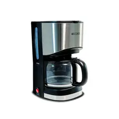 RECORD - Cafetera Electrica de 12 Tazas de Capacidad en Acero Inoxidable Negro REC-INCAC101