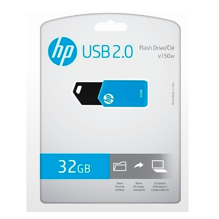 Memoria USB 32GB Flash Drive V150W NEGROAZUL