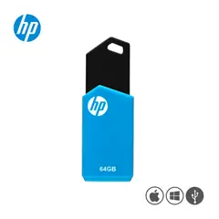 HP - Memoria USB 64GB V150W Azul-Negro