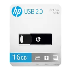 HP - Memoria USB 20 16GB Flash Drive V212W Negro