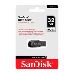 SANDISK - Memoria USB 30 Ultra Shift 32GB 100MbS Negro