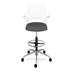 OFIDEAS - Silla Cajera Ergonómica Con Apoyabrazos Buró GrisBlanco