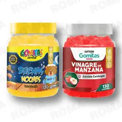 GENERICO - PACK 2 GOMITAS BUENAS NOCHES NIÑOS 130UND + VINAGRE DE MANZANA 130UND