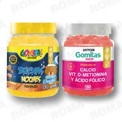 GENERICO - PACK 2 GOMITAS BUENAS NOCHES NIÑOS 130UND + CALCIO ADULTOS 130 UND