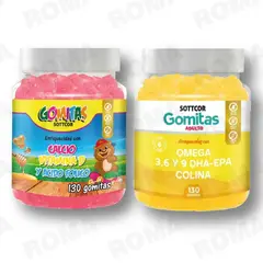GENERICO - PACK 2 GOMITAS CALCIO NIÑOS + OMEGA 3 ADULTO 260 UND