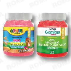 GENERICO - PACK 2 GOMITAS CALCIO NIÑOS + ZINC ADULTO 260 UND