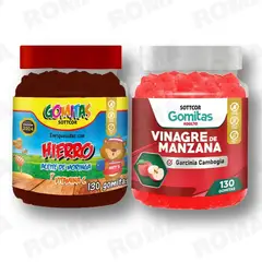 GENERICO - PACK 2 GOMITAS HIERRO NIÑOS + VINAGRE DE MANZANA 130 UND