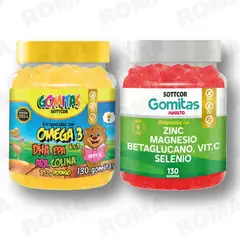 GENERICO - PACK 2 GOMITAS OMEGA 3 NIÑOS + ZINC ADULTO 260 UND
