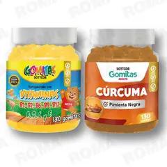 GENERICO - PACK 2 GOMITAS VITAMINAS PARA NIÑOS + GOMITAS CÚRCUMA 260 UND