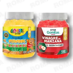 GENERICO - PACK 2 GOMITAS VITAMINAS PARA NIÑOS + VINAGRE DE MANZANA 130 UND