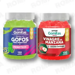 GENERICO - PACK 2 GOMITAS GOFOS PARA NIÑOS + VINAGRE DE MANZANA 130 UND