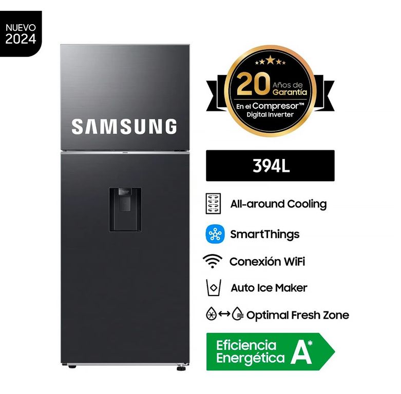 REFRIGERADORA TOP MOUNT 394LT RT42DG6770B1 NEGRO