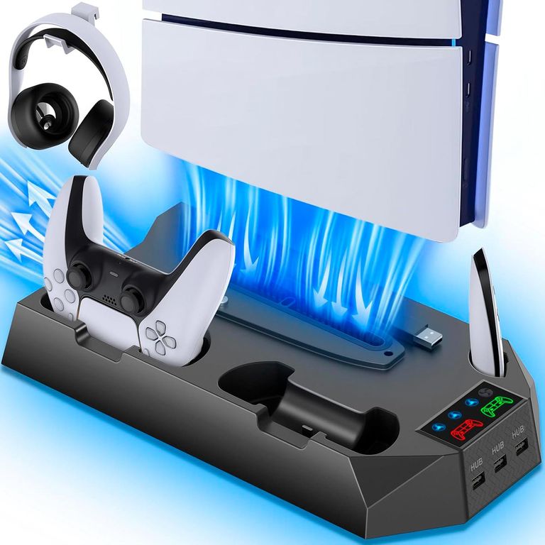 Base de Carga con Soporte Refrigeracion para PS5 Slim & Standard Negro