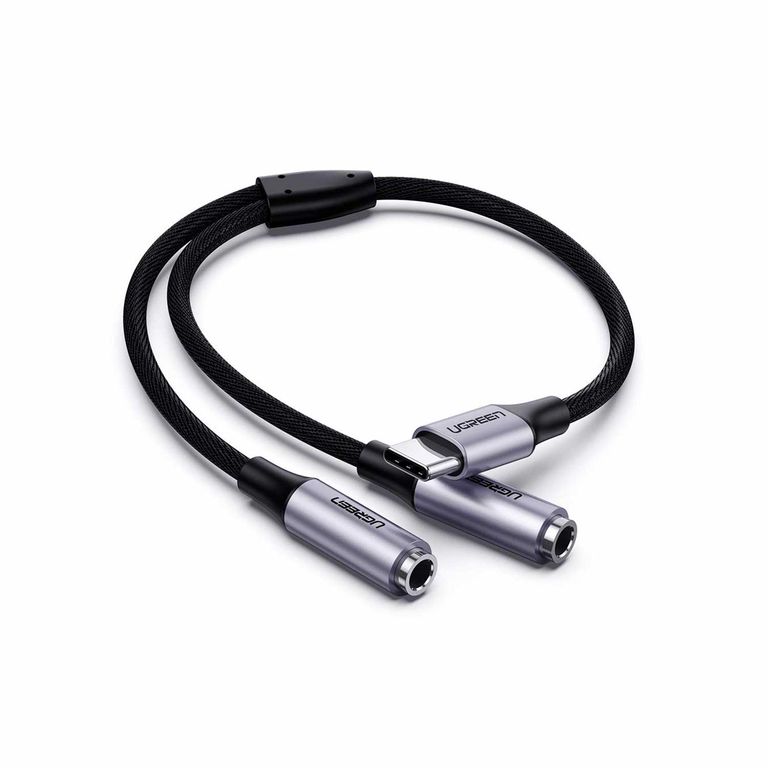 Cable de Audio USB-C a 35mm x2 Hembra 25cm AV144 30732 Negro