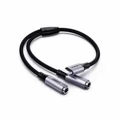 UGREEN - Cable de Audio USB-C a 35mm x2 Hembra 25cm AV144 30732 Negro