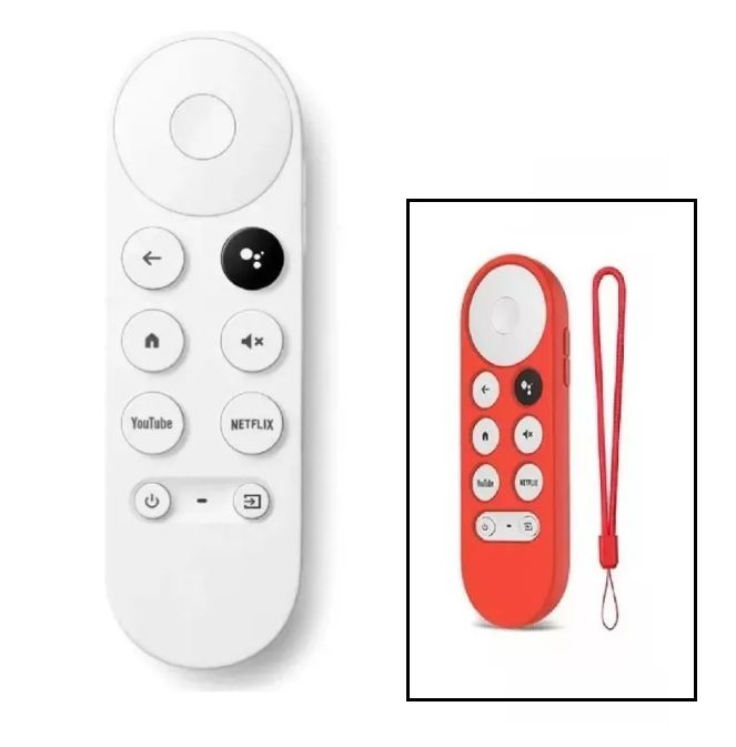 Control remoto para chromecast 4 google tv + funda roja