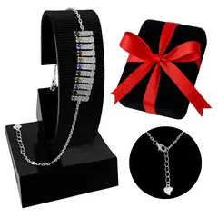 KARMY - Pulsera Delicada Plata 925 Mujer Circonitas Regalo Navidad Novia
