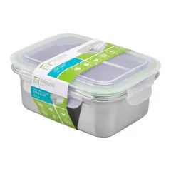 FACUSA - Taper de Acero Inoxidable Click Rectangular De 600Ml -