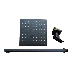 APACHE - COMBO Set Llave de Ducha + Cabezal Ducha 20cm Acero Negro Mate