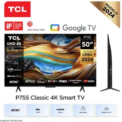 TCL - Televisor 50” 4K UHD Smart TV Google Tv 50P755