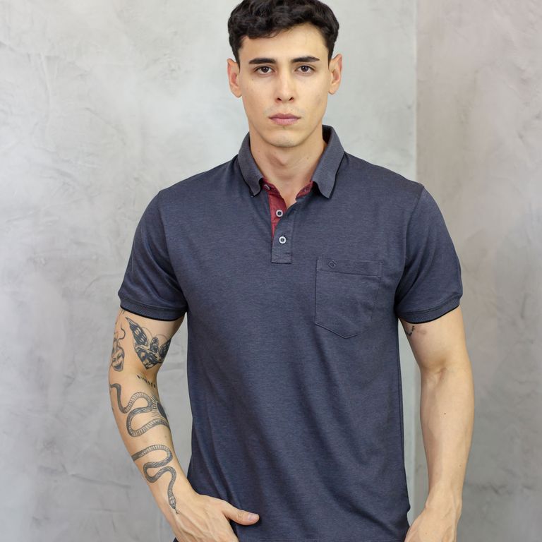 POLO BOX REGULAR FIT CABALLERO MC - PIQUE LYCRADO