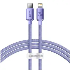 BASEUS - Cable Iphone Carga Rápida 20W Tipo-C a Lightning 2m Morado