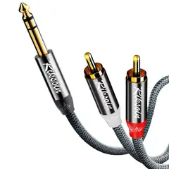 VENTION - Cable Original 120cm 635mm TRS 2-RCA Macho Dorado PREMIUM DJ