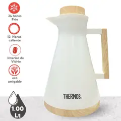 THERMOS - Jarra Térmica 1 LT Eco Wood Blanco